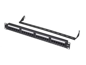 Патч-панель UTP, 19, 24 порта RJ45, cat.6, 1U, Dual Type, с органайзером, L