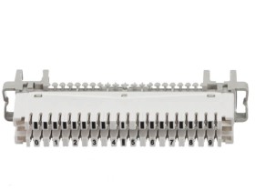 Плинт LSA Profil  размыкаемый, ABS, 10 пар, металлические контакты, универсальный, нумерация (0-9), бело-серый NETKO Optima L