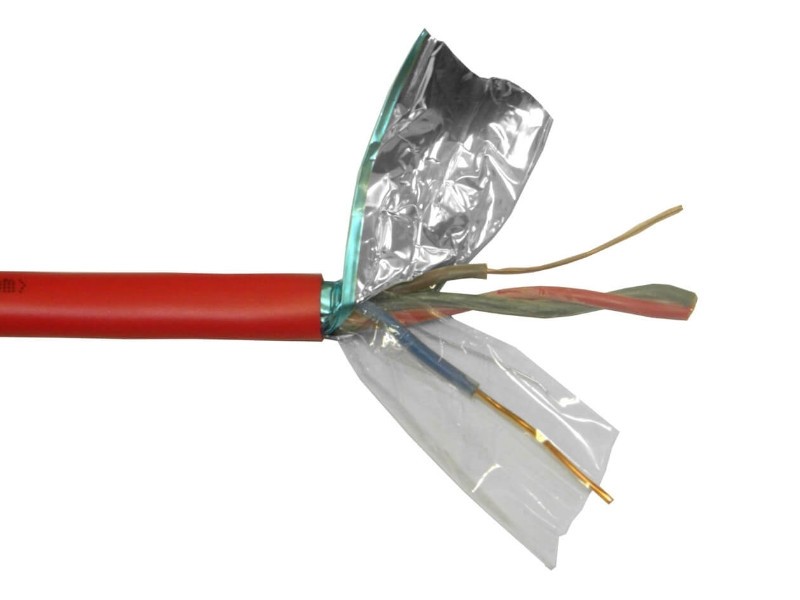 Кабель сигнальный NETKO, экранированный, КПСЭнг (А) - FRLS, 2*2*1.00мм2 (1.1мм) 200м, красный