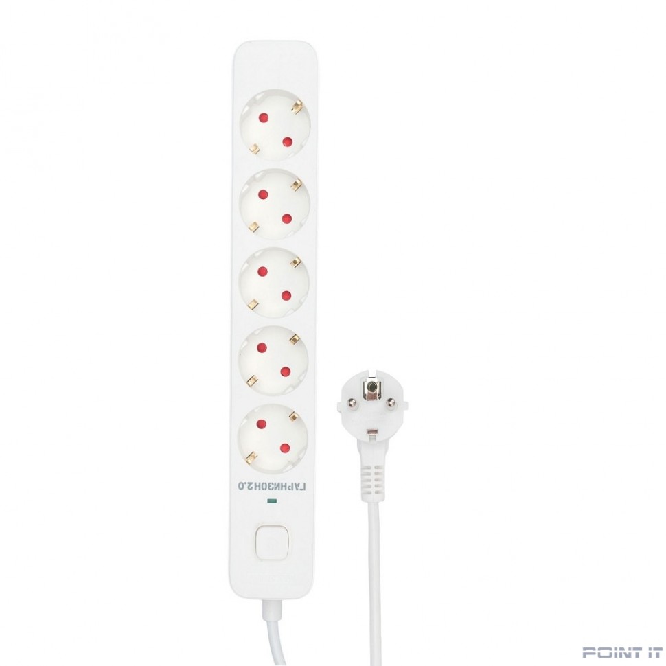 Гарнизон Сетевой фильтр 2.0 EPS-5-W-2 5р, 10А, 2м, ур.защиты 2+, белый, пакет (21442)