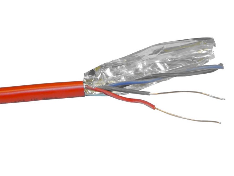 Кабель сигнальный NETKO, экранированный, КПСЭнг (А) - FRLS, 2*2*0.75мм2 (1.0мм) 200м, красный