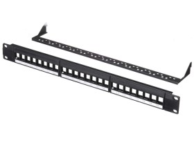 Патч-панель пустая, 19, 24 порта, RJ45, 1U, с органайзером, L 