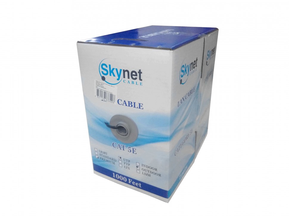 Кабель Skynet Premium UTP2 cat.5е, одножильный, 305м, Cu, для наружных работ, черный