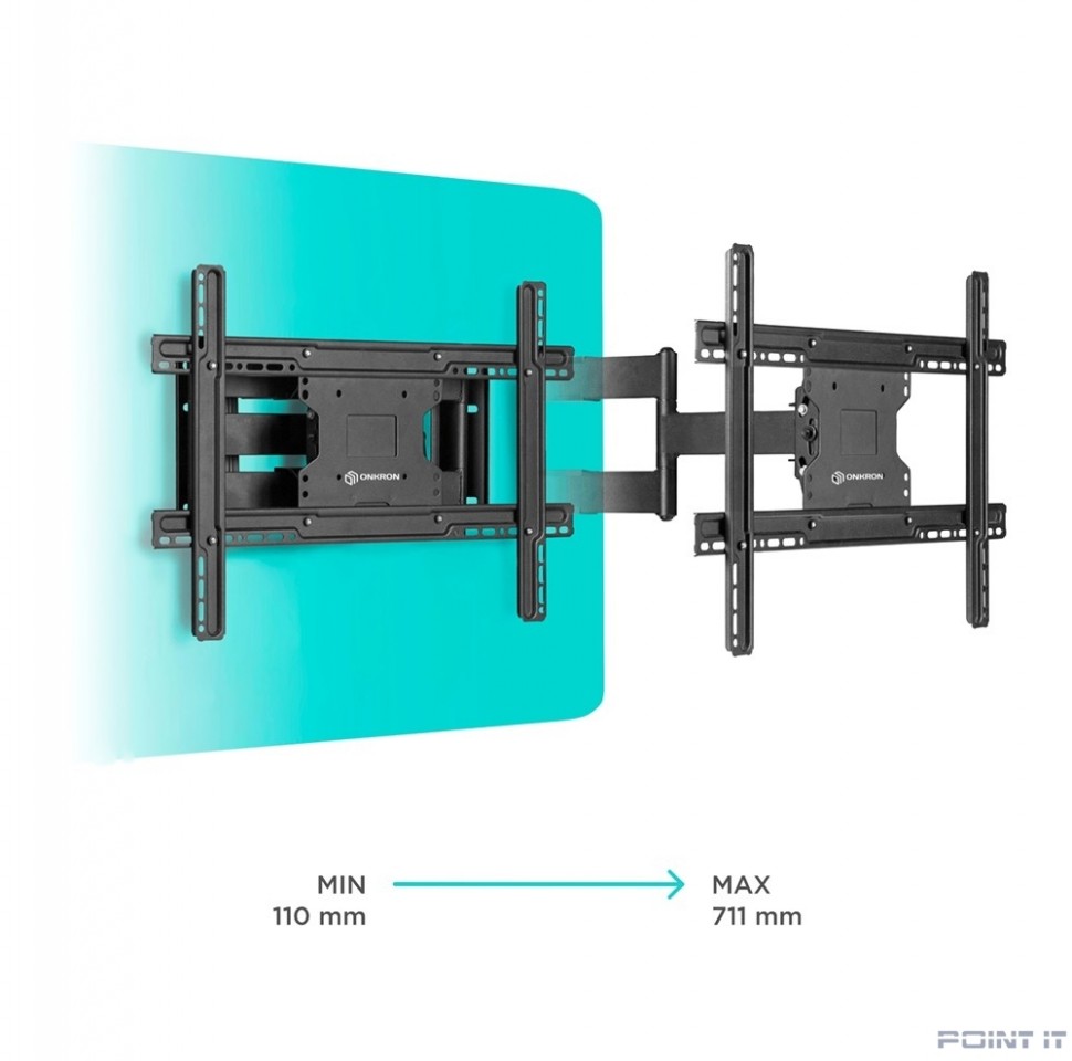 ONKRON M7L чёрный Для телевизоров диагональю 40"-60" Максимальная нагрузка: 68,2 кг VESA: 100x100, 100x200, 200x100, 200x200, 200x300, 200x400, 300x100, 300x200, 300x300, 300x400, 400x200, 400x300, 40