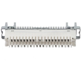 Плинт LSA Profil  размыкаемый, ABS, 10 пар, медные контакты, универсальный, нумерация (1-0), бело-серый NETKO Optima