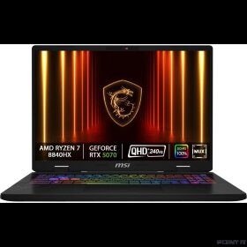 Ноутбук MSI Crosshair A16 HX D8WGKG-078XRU [9S7-15PL21-078] Grey 16&quot; {QHD+ Ryzen 7 8840HX/ 32Gb/ SSD1Tb/RTX5070 8Gb/DOS}