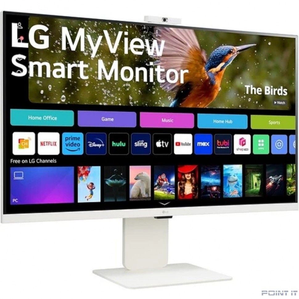 Монитор LCD LG 31.5" 32SR85U-W Smart Monitor {IPS 3840x2160 60Hz 5ms 400cd 16:9 178/178 2x5W webcamera USB-C(90W) 2xHDMI USB VESA}