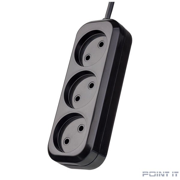 Perfeo Сетевой удлинитель без заземления "RU POWER", PF_B4067 (5,0м, 3 розетки, чёрный (Р16-012))