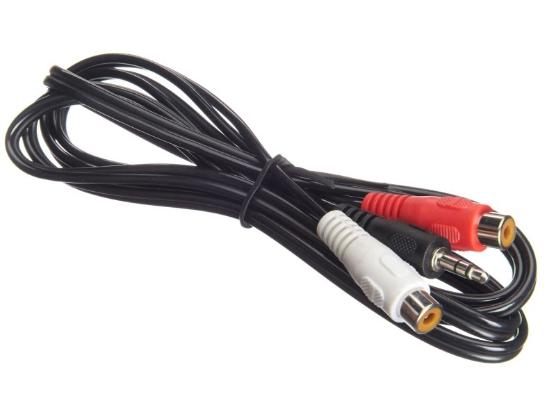 Шнур аудио-видео: 2 гнезда RCA-3,5 мм стерео ( длина 1.5 м, литой), NETKO Optima
