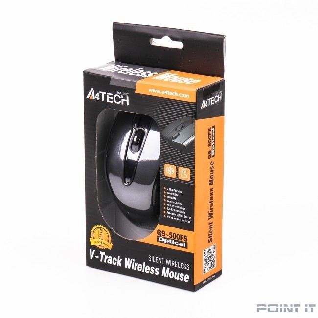 A4Tech V-Track G9-500FS black optical (2000dpi) silent cordless USB1.1 [1146016]