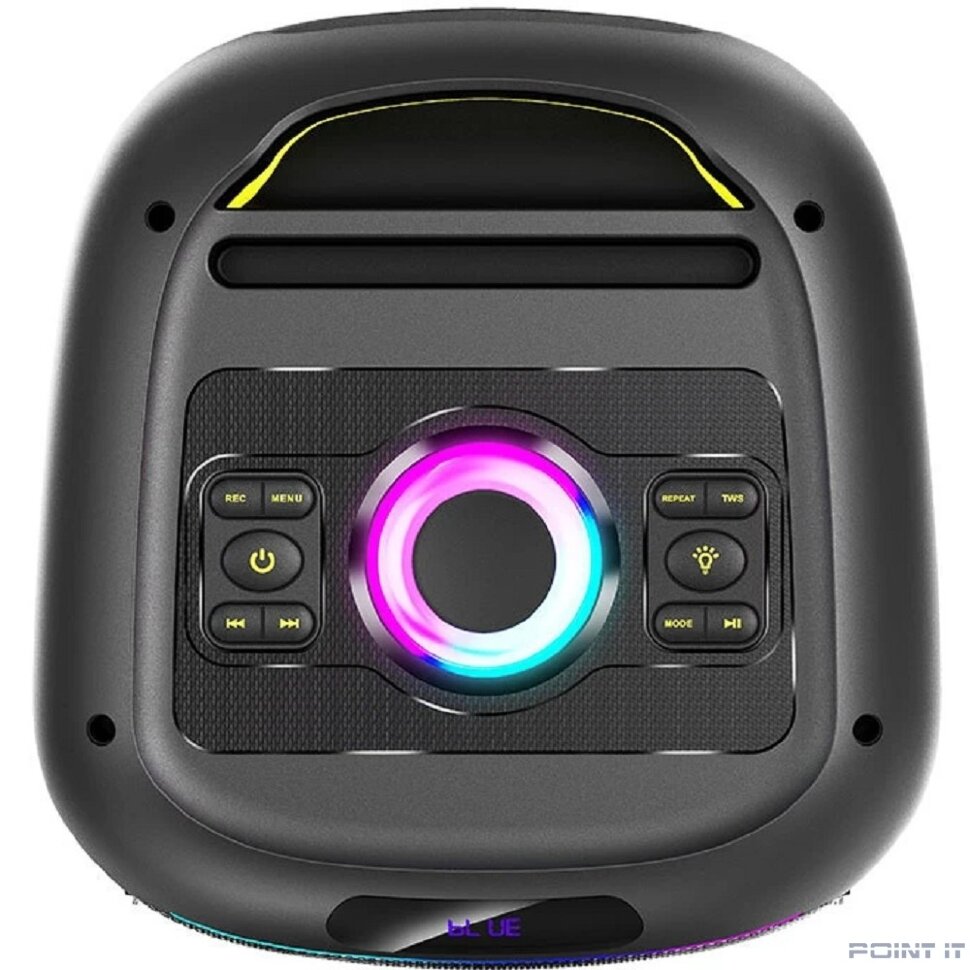 RITMIX SP-770B черный {Bluetooth, FM-радио, RGB-подсветка, AUX, USB, microSD (до 32 Гб, MP3), дисплей: LED, до 6 часов, вход: Jack 6.3 мм, Jack 3.5 мм, USB, 3600 мАч, 3.7 В, USB Type}
