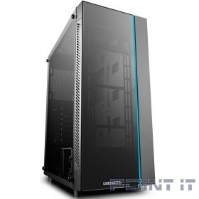Deepcool MATREXX 55 ATX, Black, LED strip (front), Стекл. фронтальная и боковая панели, Без БП