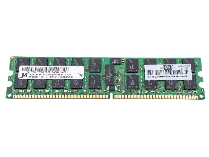 Модуль памяти НР 4GB DIMM ECC REGISTERED PC2-6400P Dual Rank 499277-061
