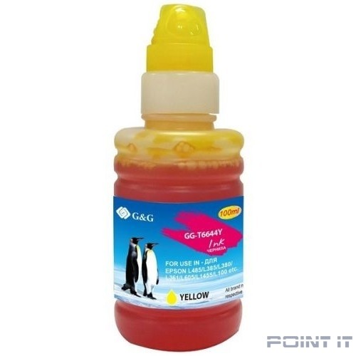 Чернила G&G GG-T6644Y желтый100мл для Epson L100, L110, L120, L130, L132, L210, L222
