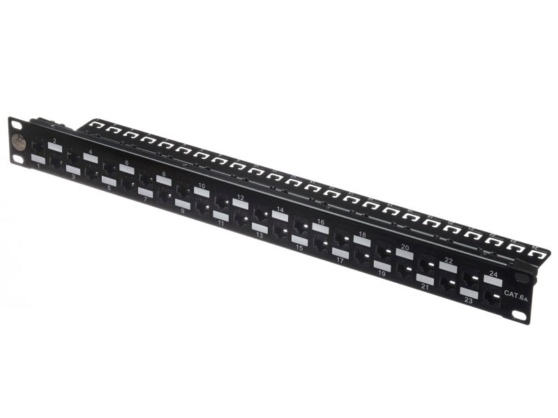 Патч-панель UTP, 19, 24 порта RJ45, cat.6а, 1U, Dual Type IDC, NETKO Expert СКС