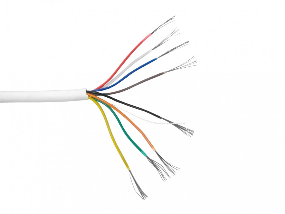 Кабель сигнальный, неэкранированный 8*0.22мм2 (7*0.2мм) 100м, алюминий, пластиковая катушка, белый NETKO Optima